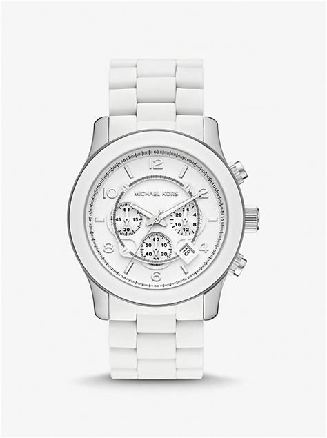 michael kors whitney watch|oversized runway white tone watch.